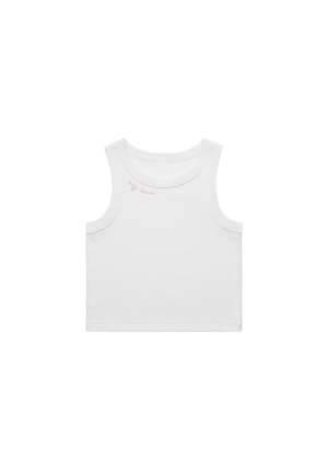 drop dead embroidered women's crop tank