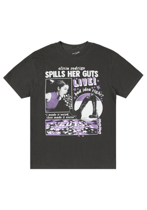 OR spills her GUTS live t-shirt in vintage black