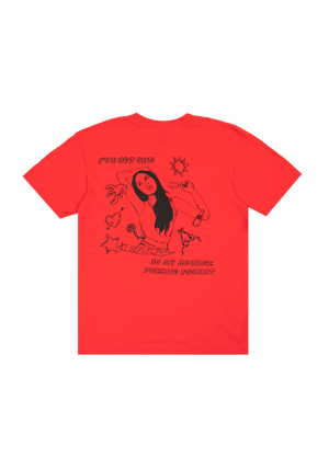 oversized sun in my mother fucking pocket t-shirt in red